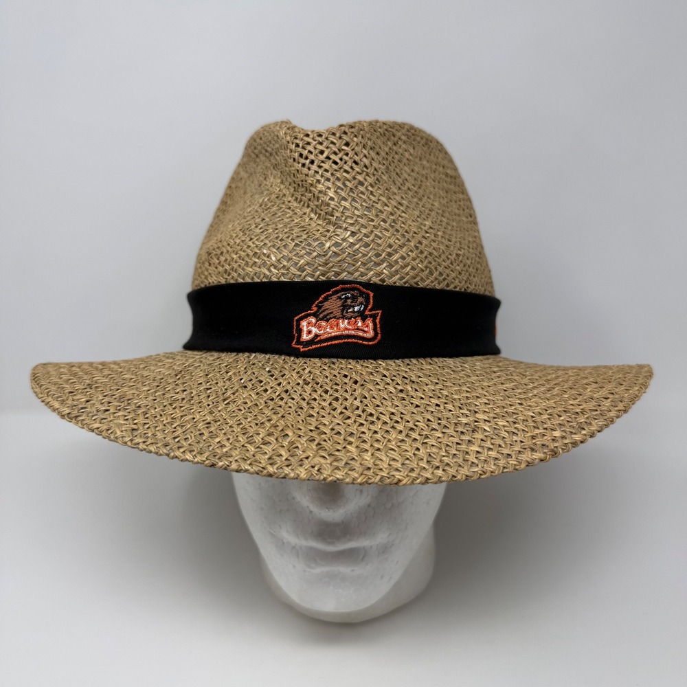 Nike Team Oregon State Beavers Straw Fedora Hat Mens One Size NHNH07106 Natural